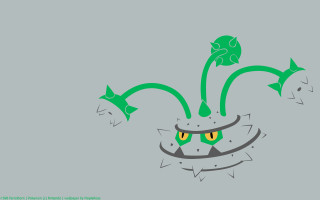 Cartoon plant green leaves yellow - yellow eye free wallpaper