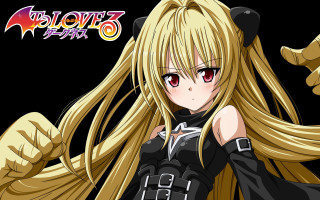 Anime girl blonde horns blackout - black eye free wallpaper