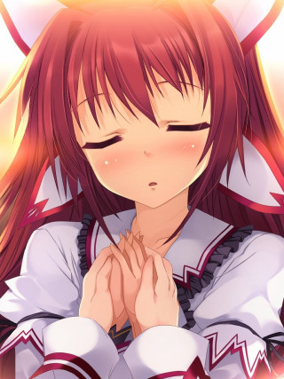 Girl long hair white shirt 12 - a red tail free wallpaper