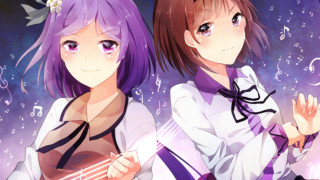 Anime girls purple hair white 3 - a violin free wallpaper