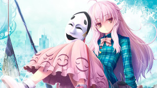 Girl pink hair creepy mask - a creepy mask free wallpaper