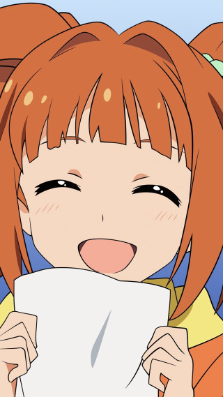 Girl red hair holding paper 2 - a piece of paper free wallpaper