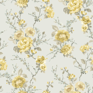 Yellow gray floral leaves flowers - free flowers wallpaper for tablet