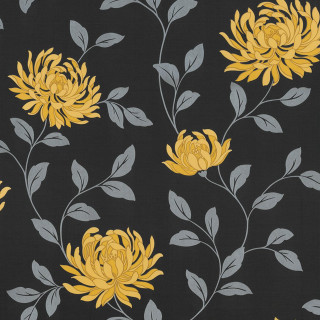 Black yellow flower pattern leaves - free flowers wallpaper for tablet
