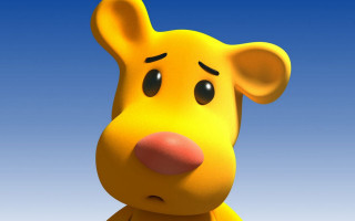Yellow dog red nose blue - unreal engine 5 quality free wallpaper