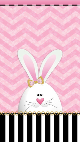 Pink black striped bunny face - loony toon free wallpaper for mobile
