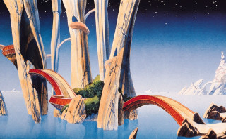 Bridge lake mountains snowy night - the background and a snow free wallpaper