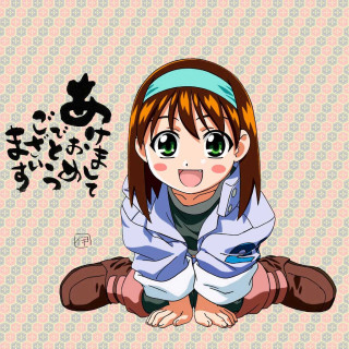 Girl sitting ground eyes closed - sōsaku hanga free wallpaper for tablet