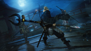Costumed samurai game night city - a dark city free wallpaper