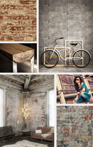 Bike couch table chair brickwall - photorealistic imagery free wallpaper for mobile