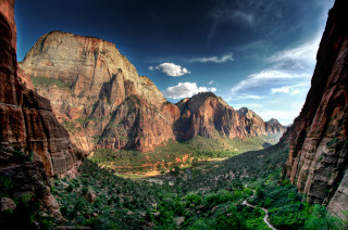 Scenic valley mountains river foreground - scenic free wallpaper for desktop