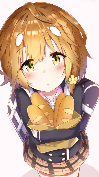 Blonde girl blue jacket bread - blonde hair free wallpaper for mobile