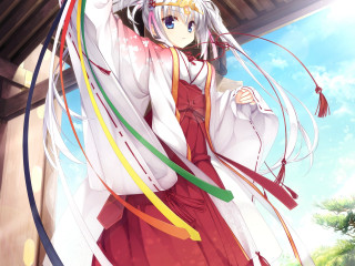 Woman red dress white hair - a white collar free wallpaper