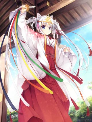 Woman red dress sword sky 2 - a sky background and trees free wallpaper