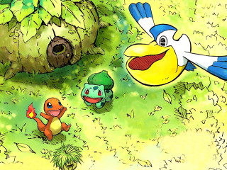 Cartoon bird forest birdhouse background - classical free wallpaper for desktop