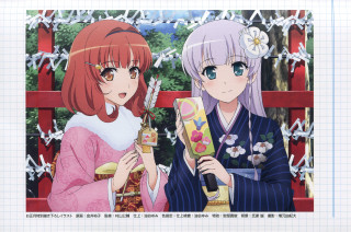 Anime characters candy microphone holding - a cross stitch free wallpaper