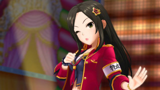 Red uniform hologram green eyes - energetic free wallpaper