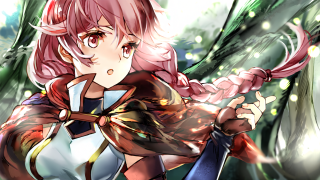 Woman pink hair sword green - epsylon point free wallpaper