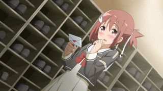 Girl school uniform hats bookcase - aguri uchida free wallpaper