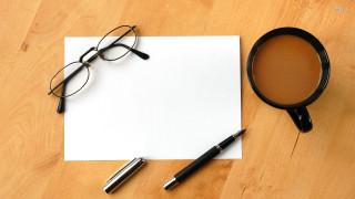 Coffee pen table paper glasses - a pen and paper free wallpaper