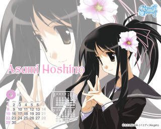 Girl black hair flower calendar - a calendar free wallpaper