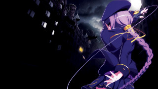 Woman purple outfit string building - a string free wallpaper