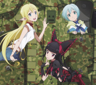 Anime girls uniform green wall - a wall free wallpaper for tablet