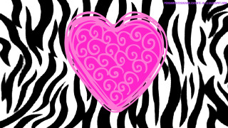 Pink heart zebra print border - a pink heart free wallpaper for desktop
