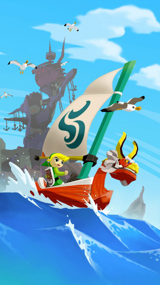 Cartoon boat man ocean ship - free gaming wallpaper for mobile