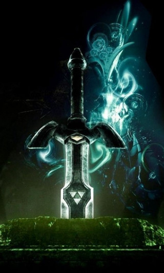 Sword glowing handle dark green - end free wallpaper for mobile