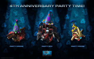Party hats blue black background - high resolution free wallpaper