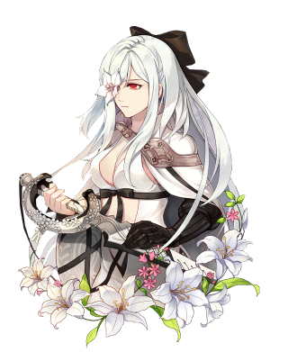 Woman white hair sword hand - temporary free wallpaper for mobile