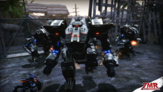 Robots city fence building group - a city setting free wallpaper