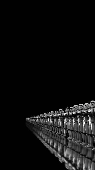 White chairs black surface reflection - ambient occlusion free wallpaper for mobile