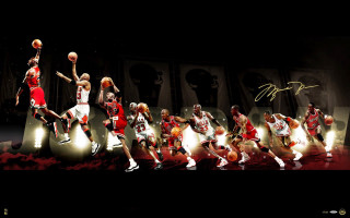 Basketball players line ball autographed 2 - a group of basketball players free wallpaper