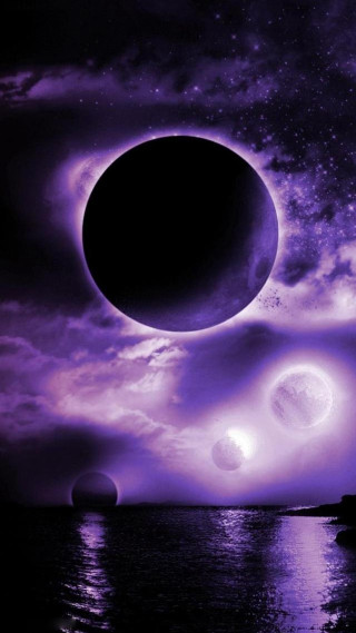 Purple sky black moon stars - a purple sky free wallpaper for mobile
