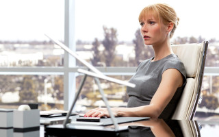 Woman sitting chair laptop desk - a window free wallpaper