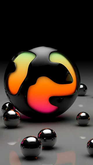 Black ball colorful design silver - image free wallpaper for mobile