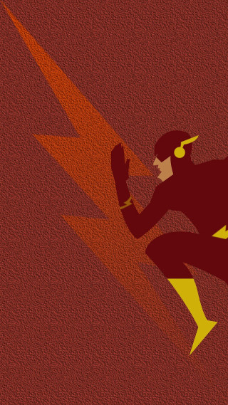 Man red yellow costume running - clean free wallpaper for mobile