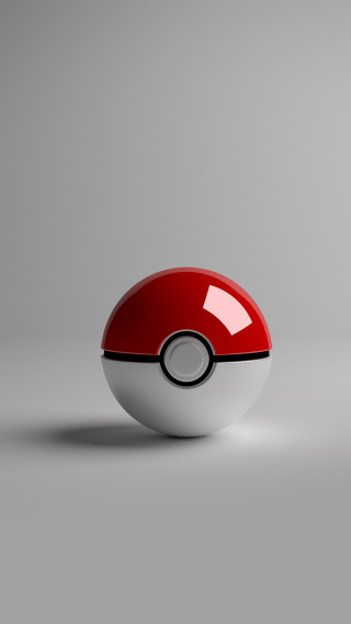 Pokeball red white color scheme - a gray background free wallpaper for mobile
