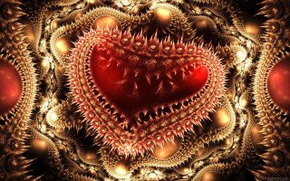 Heart ornaments gothic microscopic lovecraftian - a red heart free wallpaper