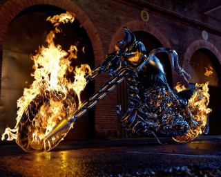 Motorcycle fire wheelie person helmet - fire free wallpaper
