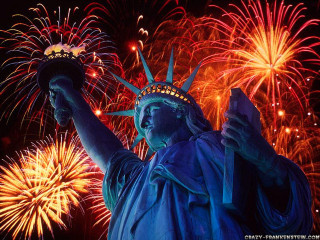 Statue liberty fireworks tray celebration - americo makk free wallpaper