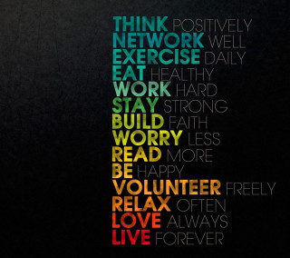 Think black background colorful words 2 - a poster free wallpaper for tablet