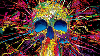 Colorful skull paint splatters faces - tristan eaton free wallpaper
