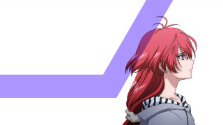 Redhair girl purpletriangle anime profile - striped free wallpaper for desktop