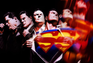 Men superman logo group standing - their chest free wallpaper
