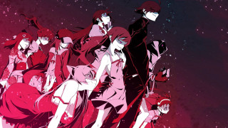 Anime characters space background stars 8 - a line free wallpaper