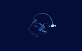 Blue drawing head light fish - lostfish free wallpaper for desktop