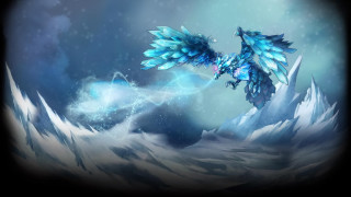 Blue bird flying mountain snow - snow and ice free wallpaper